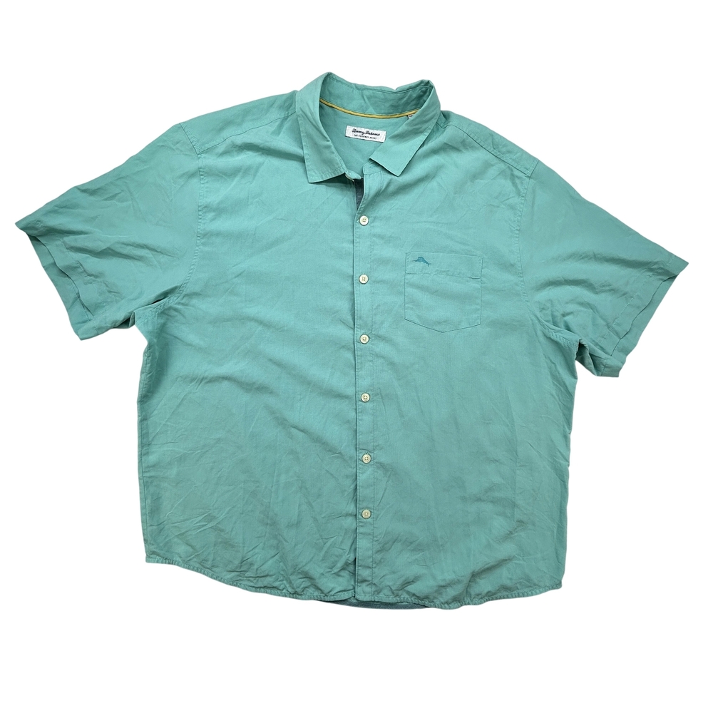 Tommy Bahama Shirt Mens 2XL Coconut Point Short Sleeve Button Up Tencel